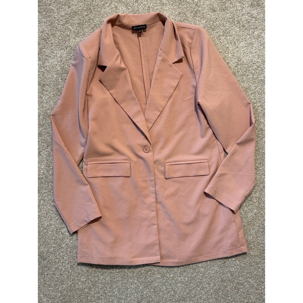 Shinestar Blazer Peach/Pink Button Long Sleeve Lightweight Size M